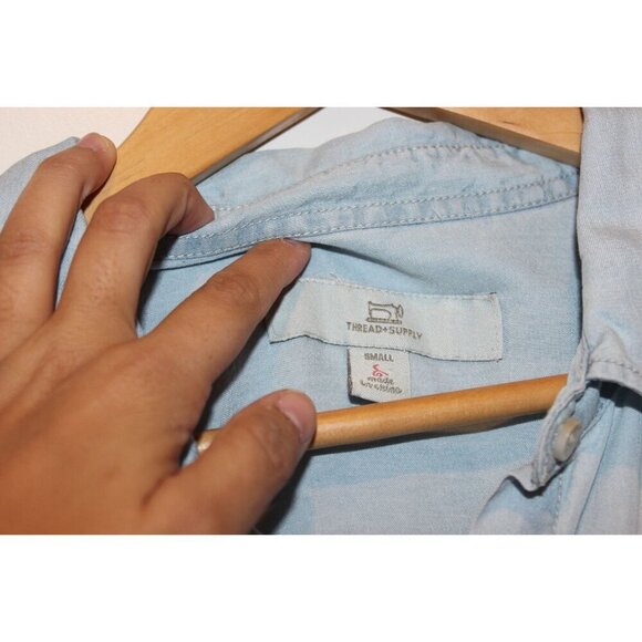 Anthropologie Thread & Supply Light Denim Button Down Dress Women size Small - Picture 5 of 10